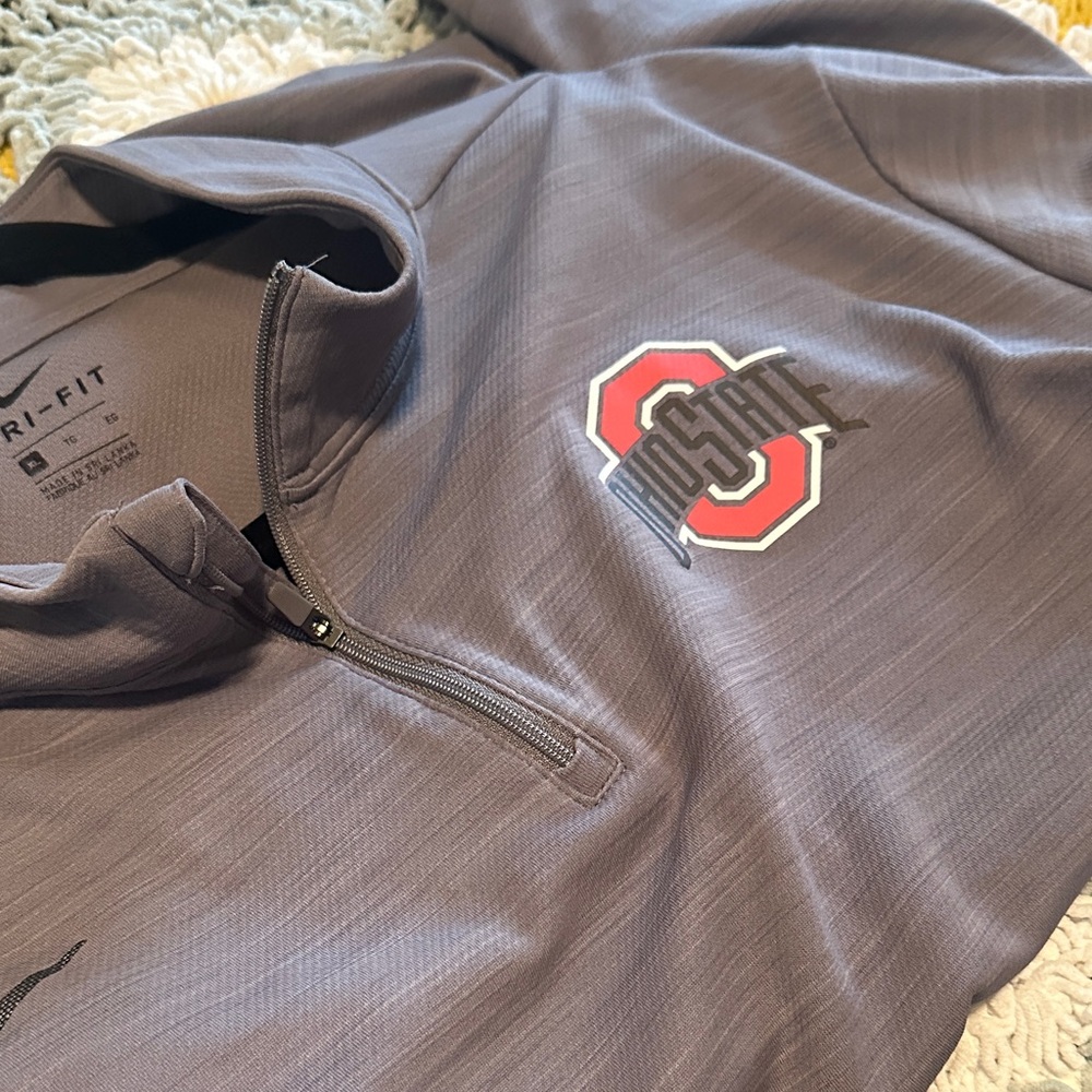 Nike Men’s Gray Ohio State Quarter-Zip Pullover XL